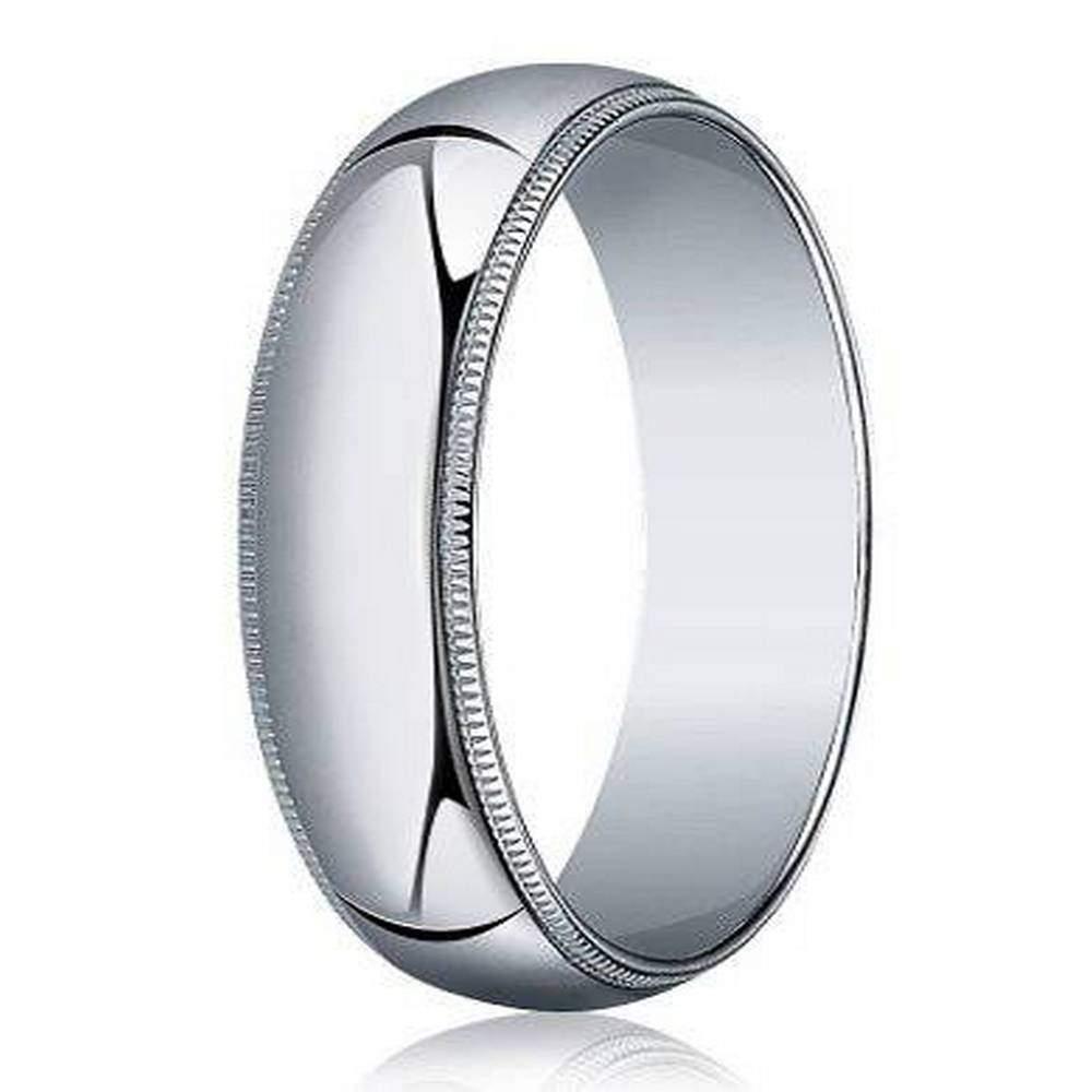 Designer 5 mm Traditional Fit Milgrain 10K White Gold Wedding Band