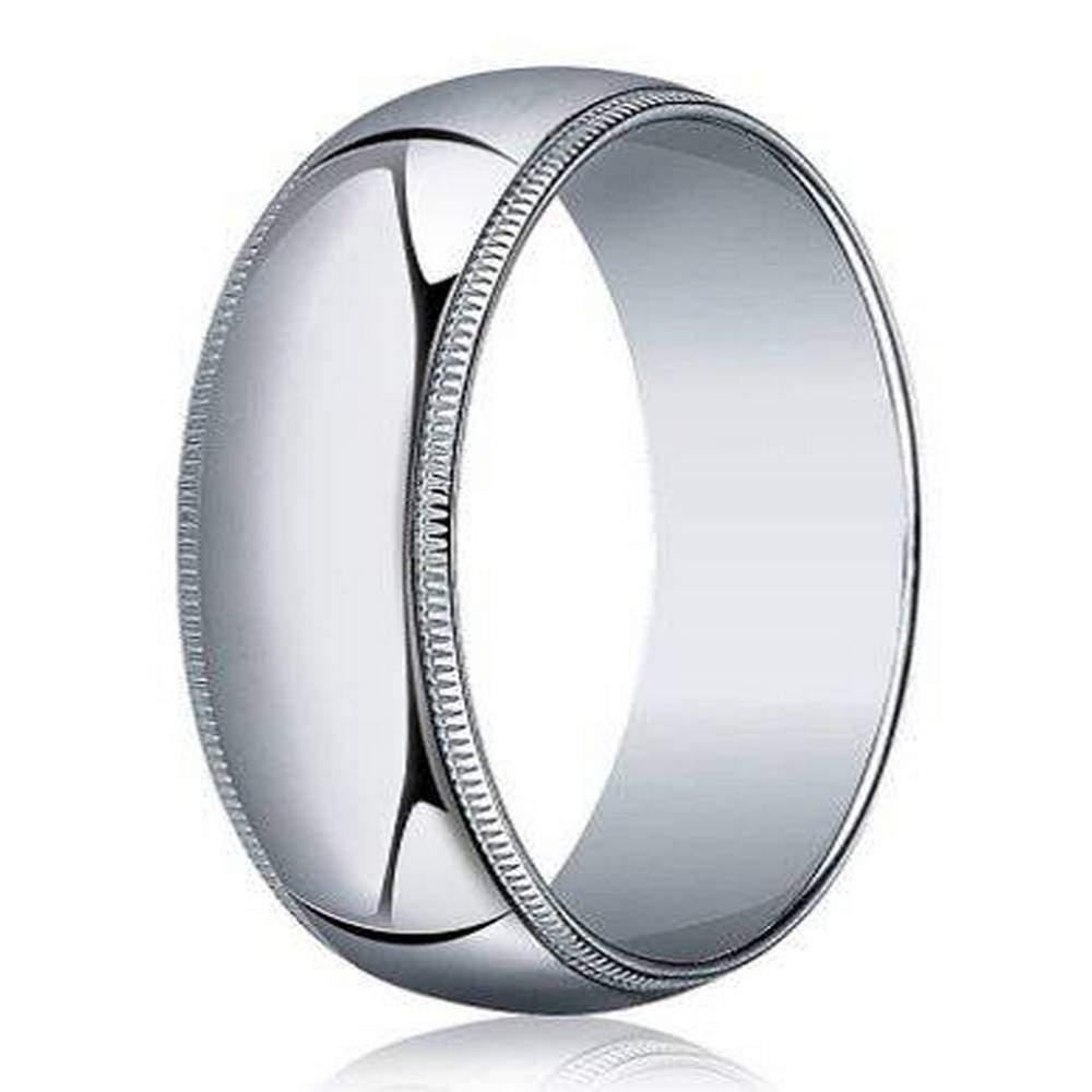 Men's 6mm Traditional Fit Milgrain 14k White Gold Wedding Band