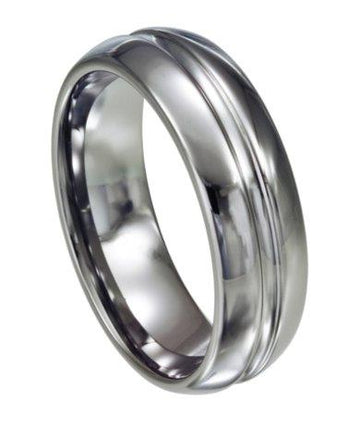 Tungsten Ring with Center Groove -8mm