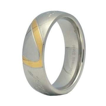 Stainless Steel "Real Love" Engraved Ring -7mm