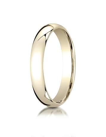 14k Yellow Gold 4mm Slightly Domed Super Light Comfort Fit Ring