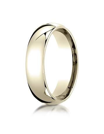 14k Yellow Gold 7mm Slightly Domed Super Light Comfort Fit Ring