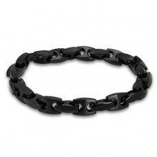 Black Stainless Steel Marina Chain Link Bracelet