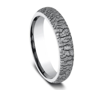 Dogwood Motiff Designer Cobalt Chrome Men's Ring | 6 mm