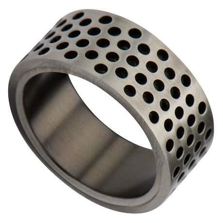Men's Stainless Steel Multi-Hole Gunmetal Finished Ring-9mm 13