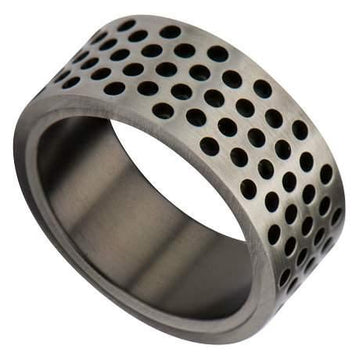 Men's Stainless Steel Multi-Hole Gunmetal Finished Ring-9mm