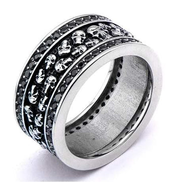 Stainless Steel Multi Skull Ring with Modern -12mm