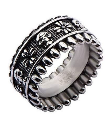 Stainless Steel Bullet Edging Skull Ring-18mm