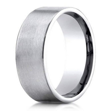 950 Platinum Flat Profile Designer Men's Wedding Ring, 6mm
