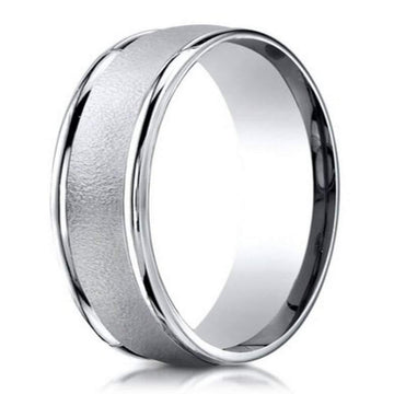 Designer 950 Platinum Wedding Ring for Men with Wired Finish- 6mm