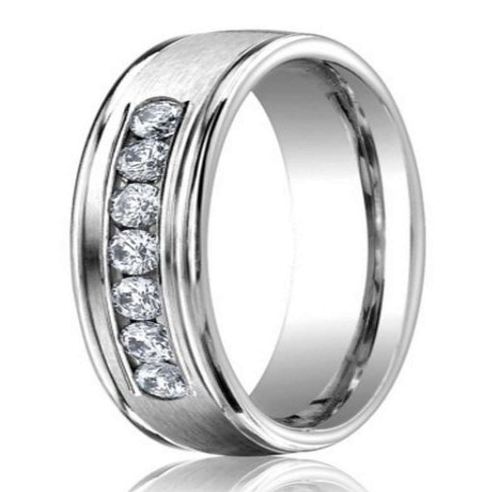 6mm Men’s 950 Platinum Diamond Wedding Ring