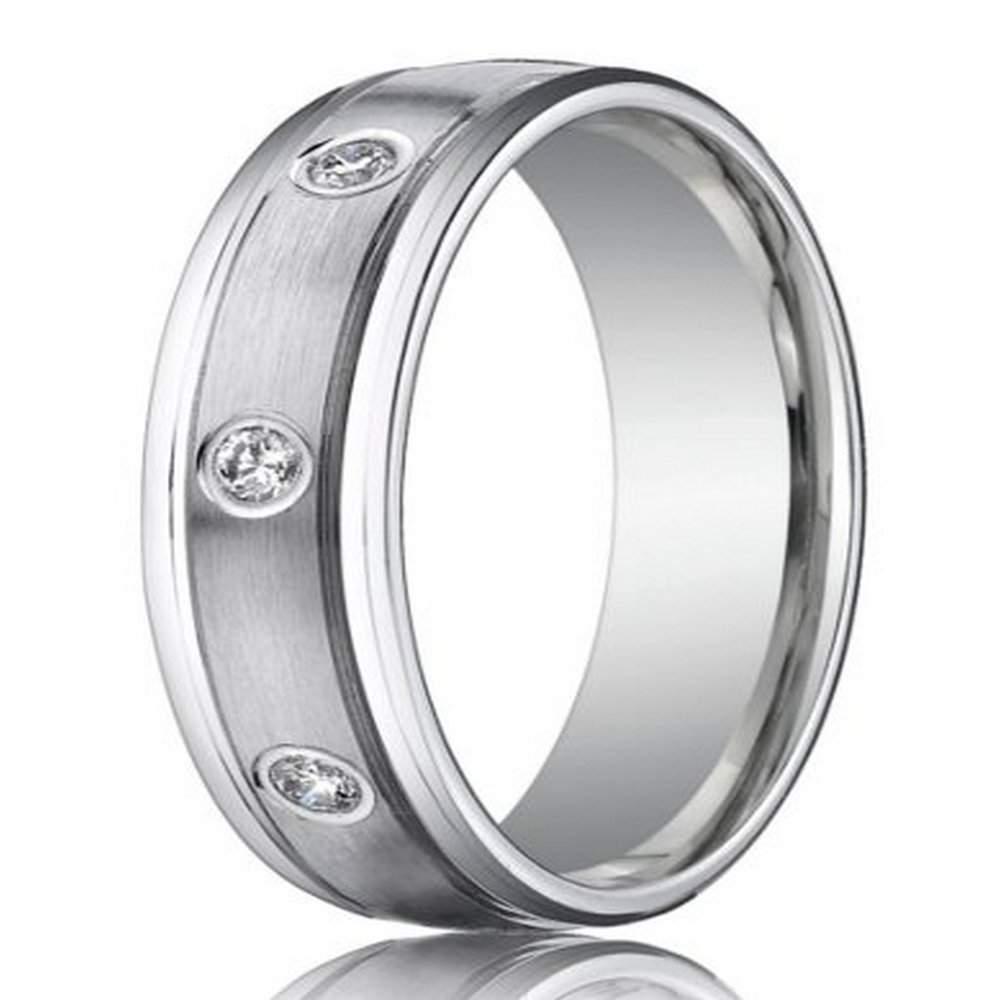 6mm Men’s 950-Platinum Bezel-Set Diamonds Wedding Band