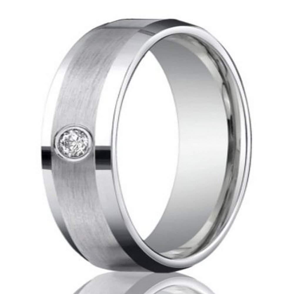 6mm Men’s 950-Platinum Single Diamond Wedding Ring