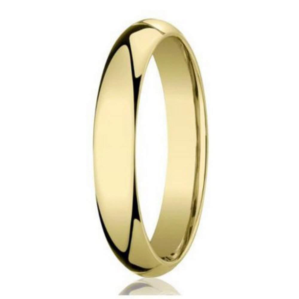 Designer 3 mm Domed Comfort-fit 10K Yellow Gold Wedding Band