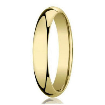 Men's 4mm Domed Comfort Fit 14k Yellow Gold Wedding Band