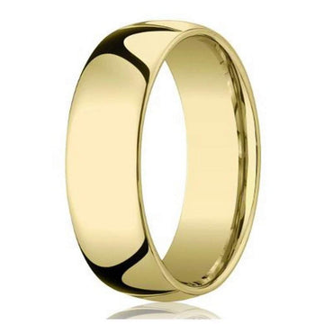 Designer 8 mm Domed Comfort-fit 10K Yellow Gold Wedding Band