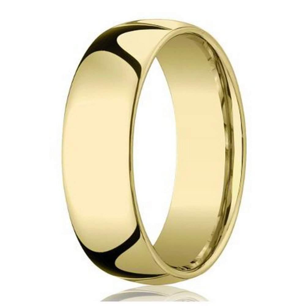 Men's 8mm Domed Comfort Fit 14k Yellow Gold Wedding Band