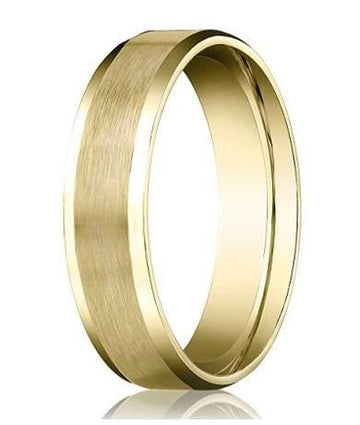 Men's Designer Ring in 18K Yellow Gold with Beveled Edges | 6mm