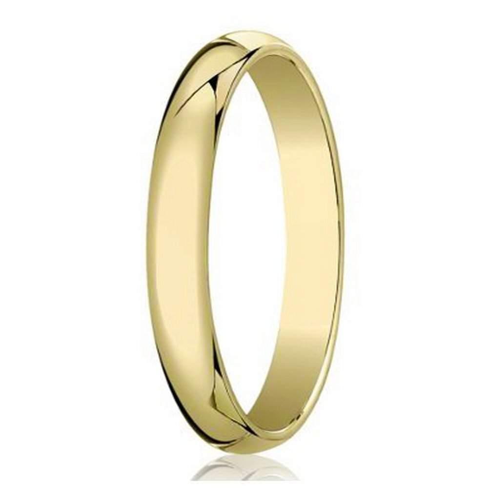 4mm Traditional Domed Polished Finish 10K Yellow Gold Wedding Band