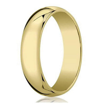 6mm Traditional Domed Polished Finish 10K Yellow Gold Wedding Band