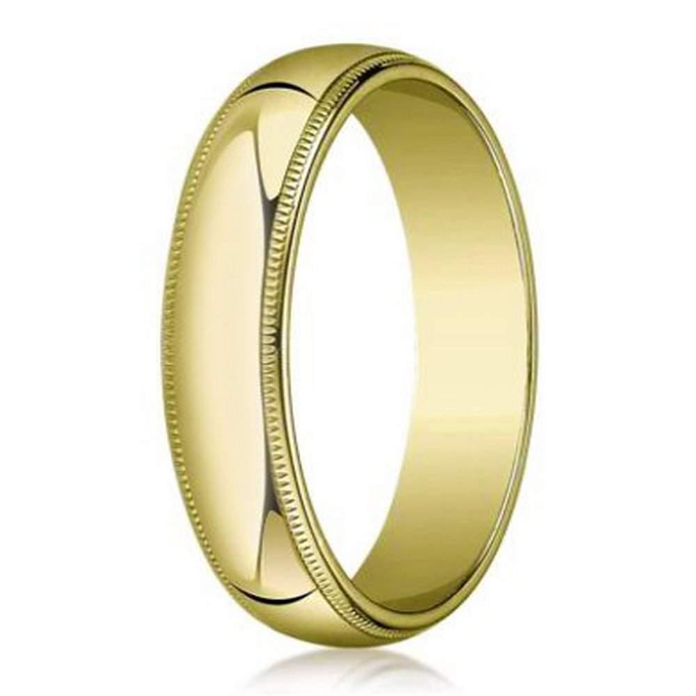 Designer 5 mm Traditional Fit Milgrain 10K Yellow Gold Wedding Band