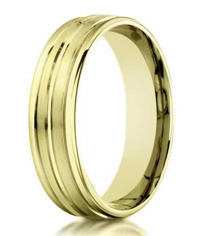 Designer 14K Yellow Gold Men's Wedding Ring, Modern Bands | 4mm