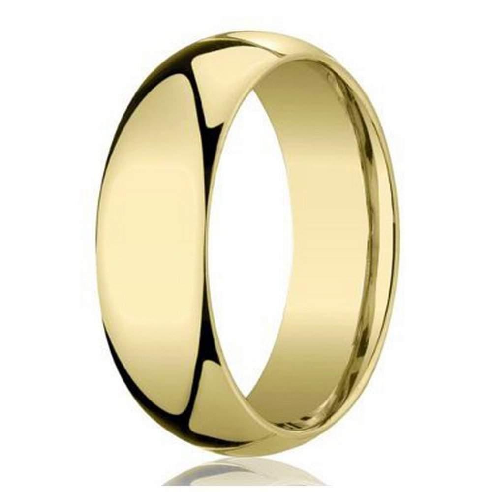 Traditional Designer Dome 18K Yellow Gold Band for Men | 6mm