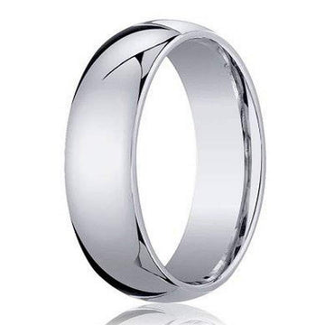 Designer 18K White Gold Wedding Band for Men, Traditional | 6mm