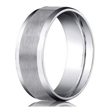 Platinum Men's Wedding Ring Satin Finish- 6mm