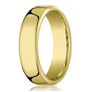 Designer 18K Yellow Gold Wedding Band For Men With Heavy Comfort Fit | 6.5mm