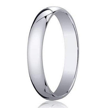 Men's 18K White Gold Designer Wedding Ring, Domed Profile | 3mm