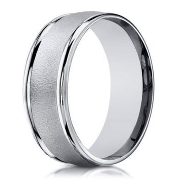Designer Men's 14K White Gold Wedding Rings | 6mm width