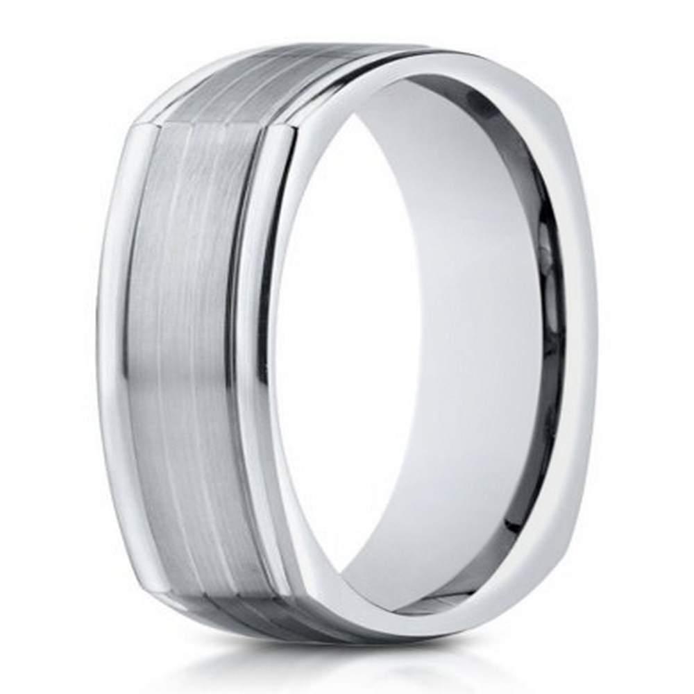 Men's White Gold 14K Fashion Ring, Squared Off Profile | 7mm