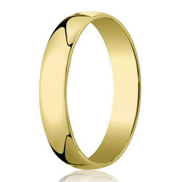 4mm Men's 14k Yellow Gold Wedding Ring with Polished Finish
