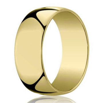14k Men's Designer Yellow Gold Wedding Ring | 7mm width