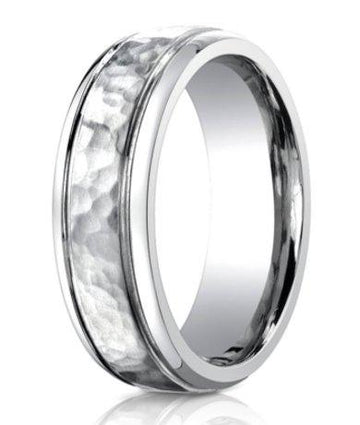 Designer Cobalt Chrome Men's Wedding Band, Polished Edges- 6mm