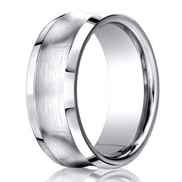 Designer Wedding Ring For Men in Cobalt Chrome, Concave, 7mm