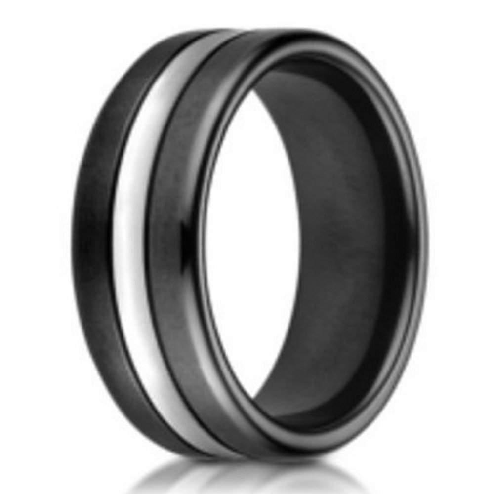 Men's Cobalt and Black Ceramic Wedding Ring  | 7.5mm