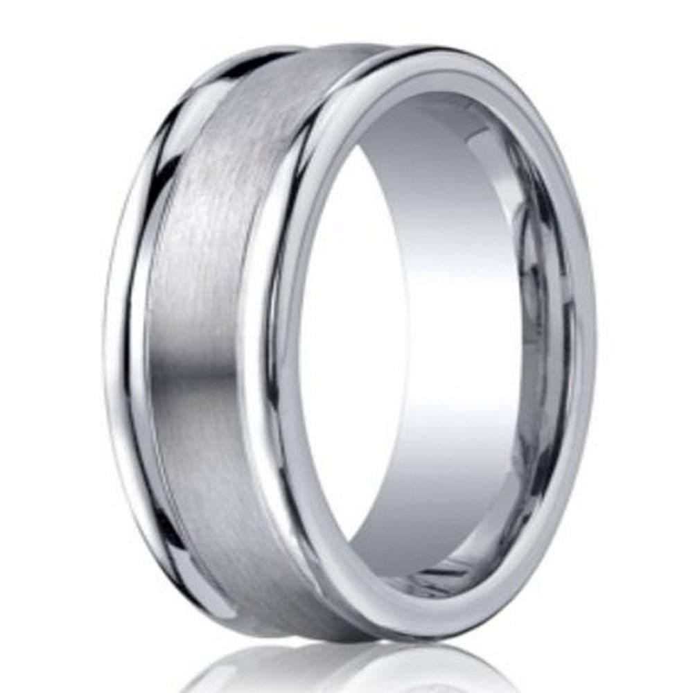 Men's High Polished Round Edge Cobalt Chrome Wedding Ring | 8mm
