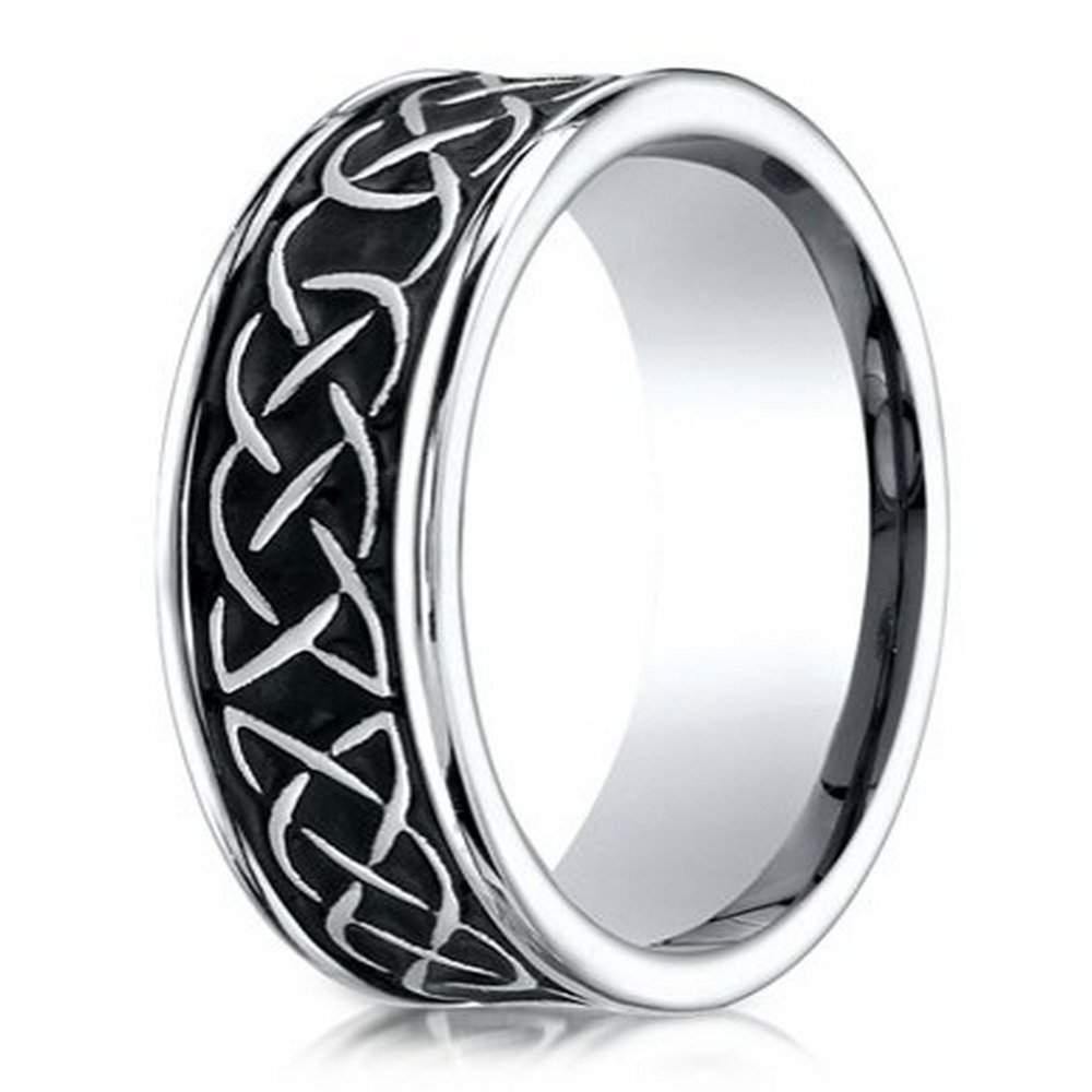 7mm Men's Cobalt Chrome Ring with Celtic Knot Pattern