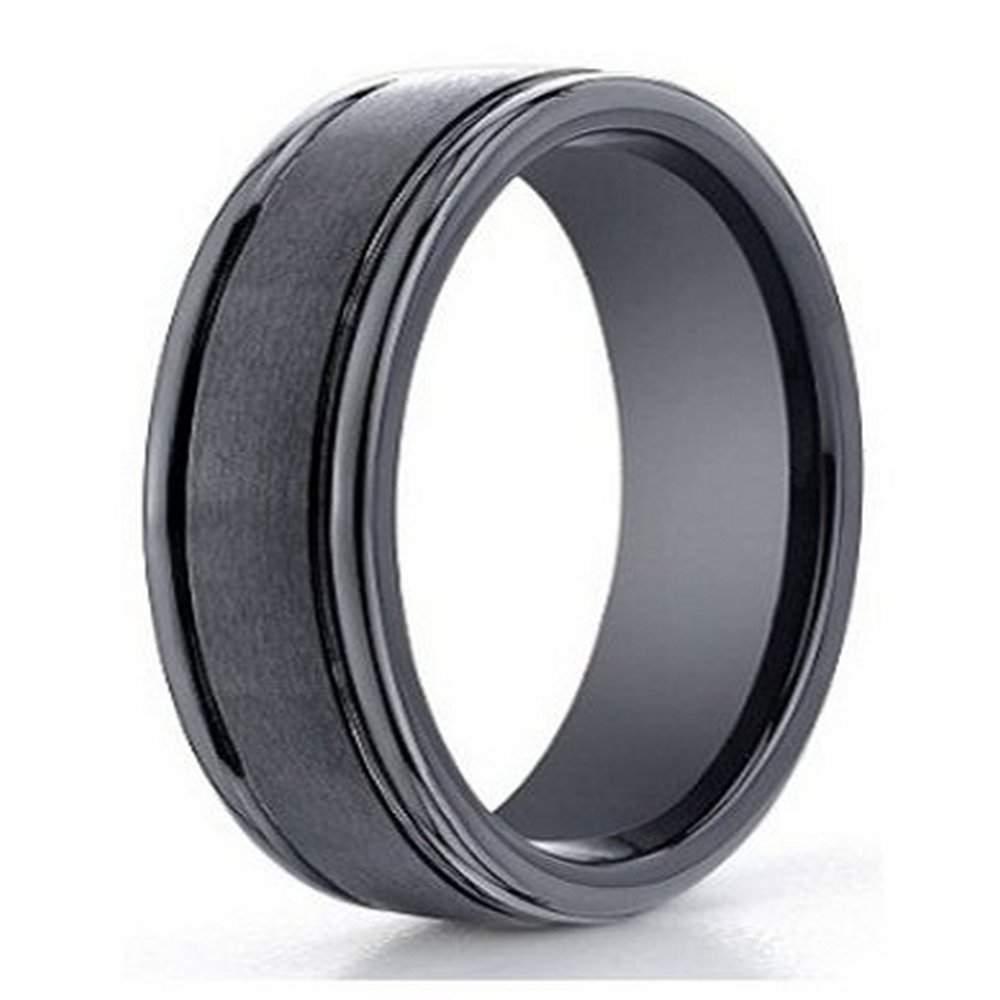 The Radian Men's Ceramic Wedding Ring Polished Rounded Edges 6mm – Just ...