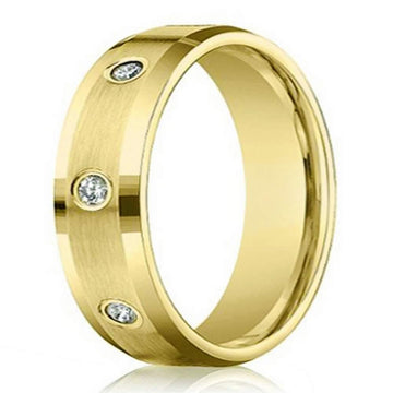 Men's 6mm Diamond Wedding Ring with 8 Round Cut Diamonds