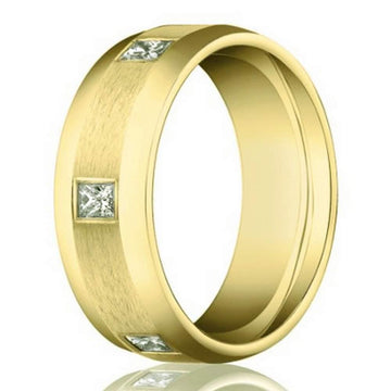 6mm Diamond Eternity Wedding Band for Men in 14k Yellow Gold