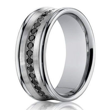 Men's White Gold Wedding Ring with 16 Diamonds | 7.5mm