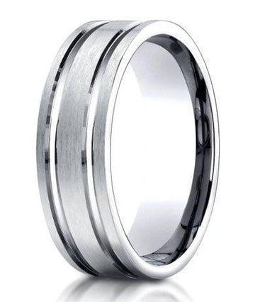 8mm Men's Benchmark Titanium Ring with Two Polished Lines