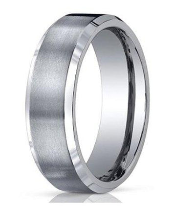 7mm Men's Benchmark Titanium Wedding Band with Satin Finish and Polished Edges