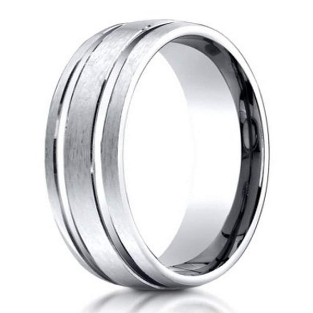 6mm Men's Benchmark Titanium Satin Finish Groove Titanium Wedding Ring