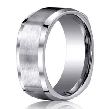 Men's Titanium Four Sided Contemporary Wedding Ring  | 9mm