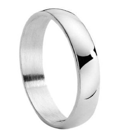 Men's Stainless Steel Wedding Band with Domed Profile and Polished Finish | 4mm
