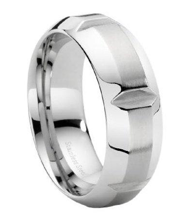 Stainless Steel Wide Notched Ring-9mm